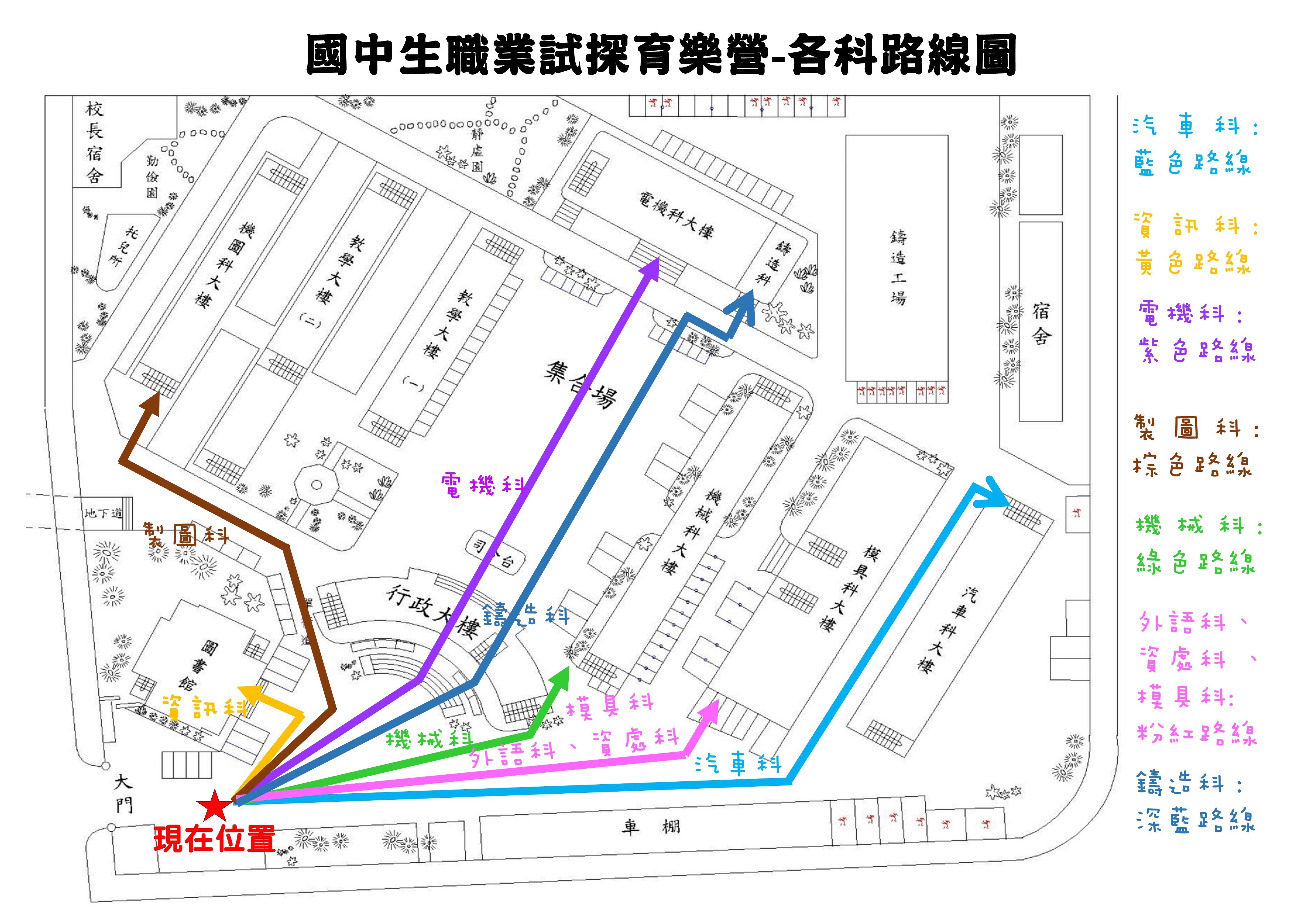 本校各科路線盧