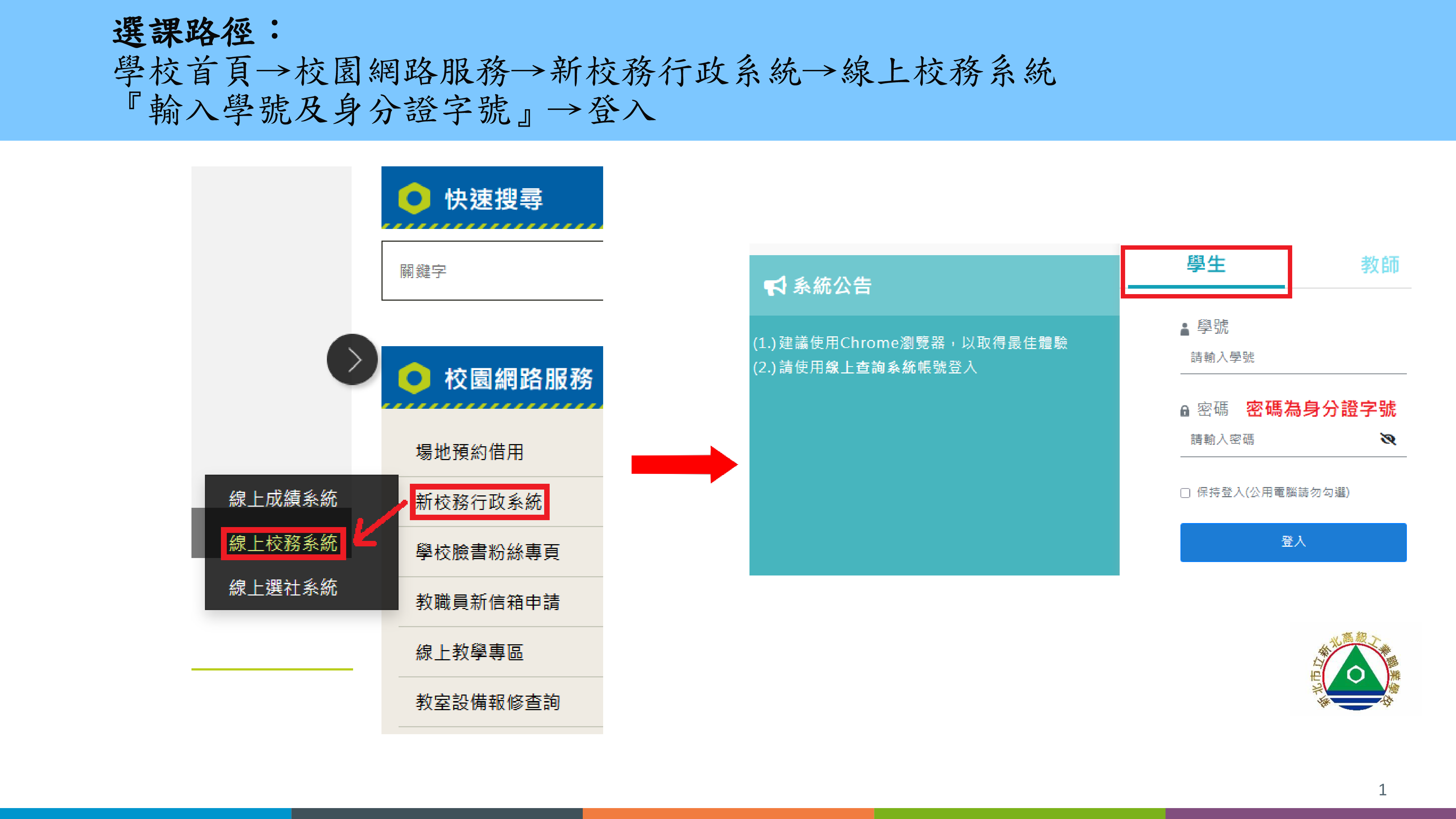 線上重補修報名系統「預選登記流程圖」1