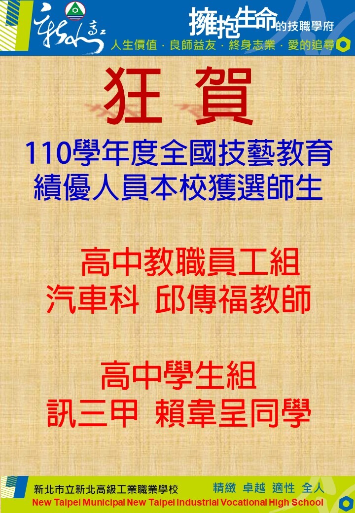 110學年度技優師生