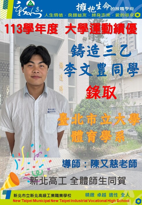 113學年度大學運動績優榜單